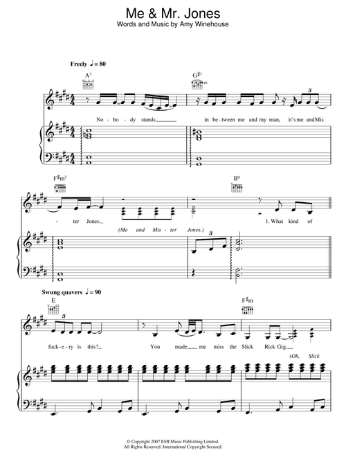 AMY WINEHOUSE sheet music by brunovcferrei1 | Play, print, and