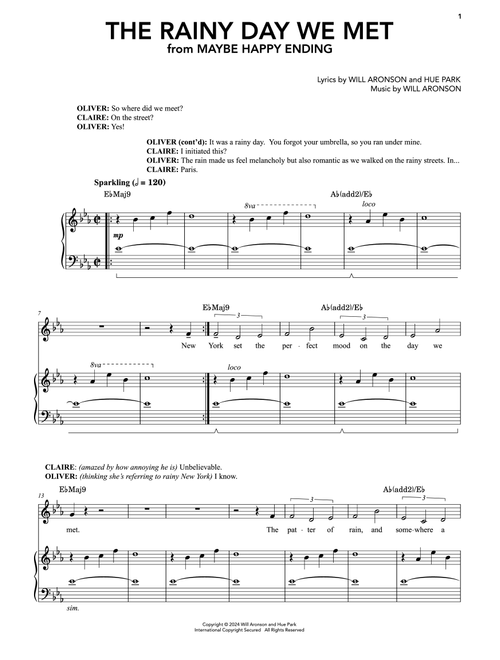 The Rainy Day We Met (from Maybe Happy Ending) - Hue Park & Will Aronson (Piano Vocal)