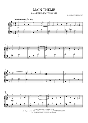 Final Fantasy XII (Main Theme) Sheet Music for Piano (Solo) easy
