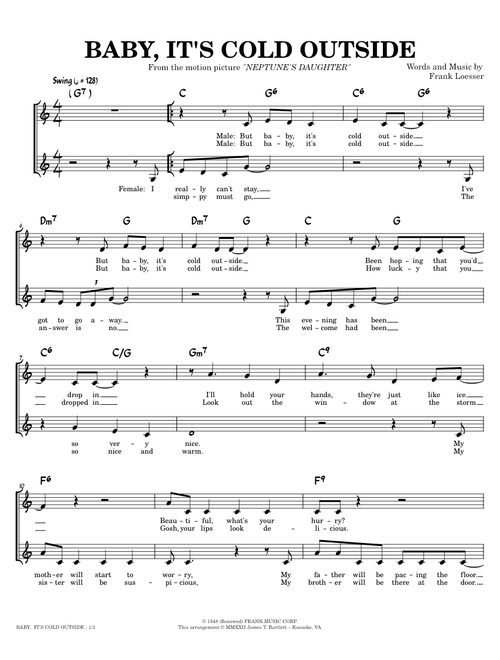 Baby, It's Cold Outside [lead sheet] – Frank Loesser