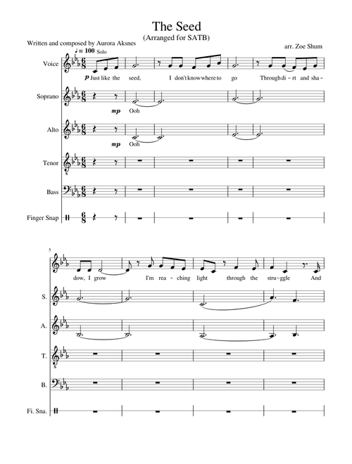 The Seed by Aurora Aksnes - arranged for SATB