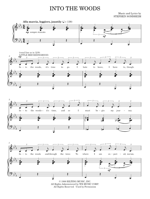 Into The Woods - Into The Woods Musical, Stephen Sondheim (Piano Vocal)