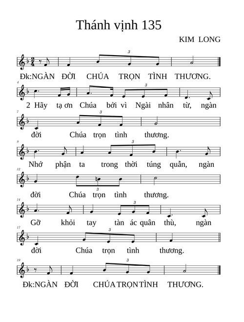 thánh vịnh 135 -Kim Long