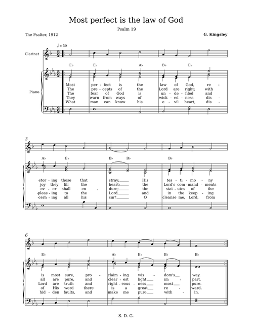 Most perfect is the law of God (Mount Auburn) - The Psalter, 1912