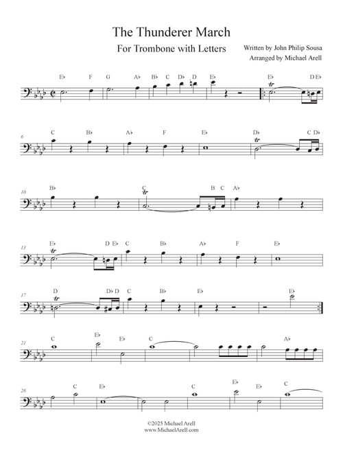 The Thunderer March for Trombone (Arr. Michael Arell) - United States Army Field Band, United States Marine Band, United States Army Band (Trombone Solo)