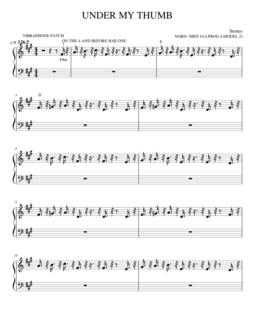 UNDER MY THUMB piano tutorial