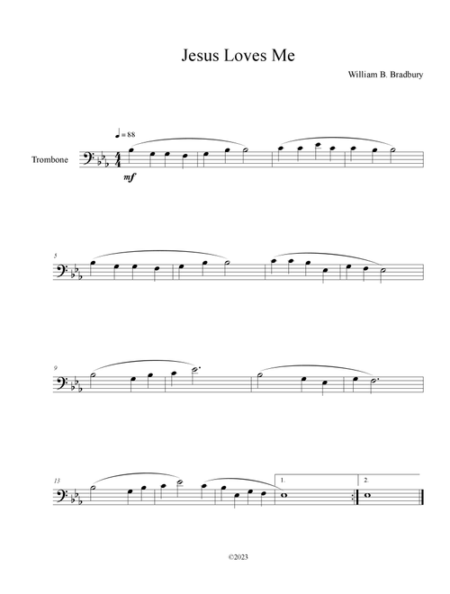 Jesus Loves Me (Trombone Solo) (Arr. B. C. Dockery) - William B Bradbury (Trombone Solo)