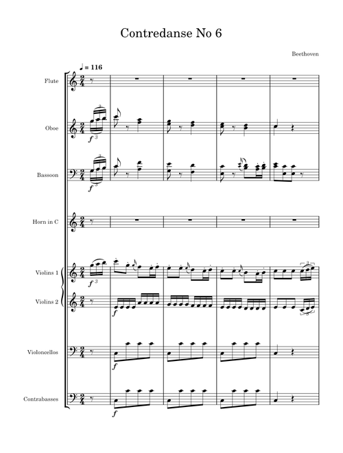 12 Contredanses, WoO 14: No. 6 in C Major - Beethoven