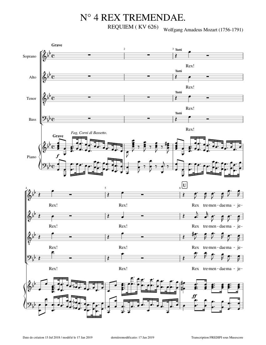 Requiem in D minor, K 626 - 4 Rex tremendae by Wolfgang Amadeus