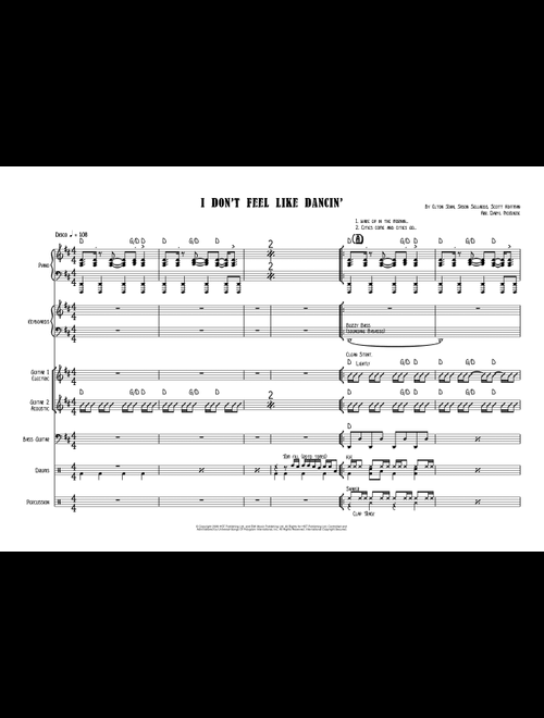 I Don't Feel Like Dancin' (Arr. Daryl McKenzie) - Scissor Sisters (Large Ensemble)