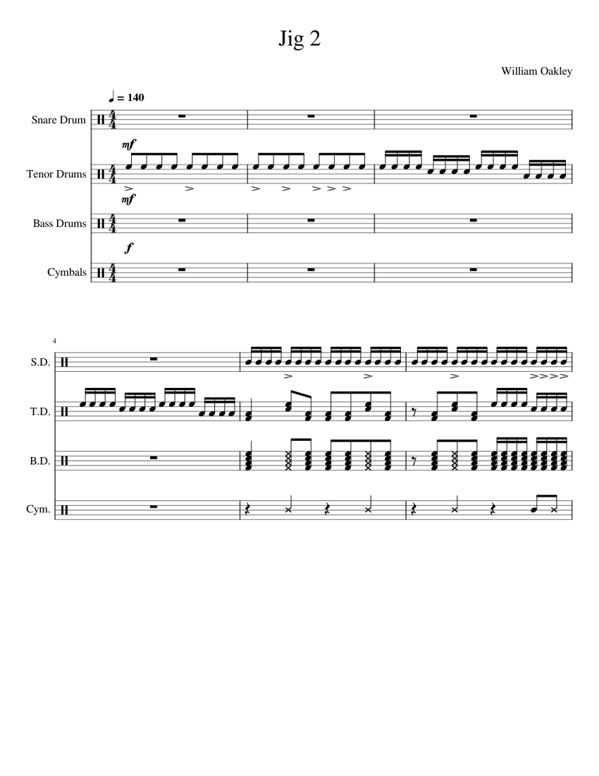 Jig 2 Oak Mountain High School Jig 2 Sheet music for Snare drum
