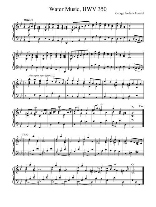Minuet (Water Music), HWV 350