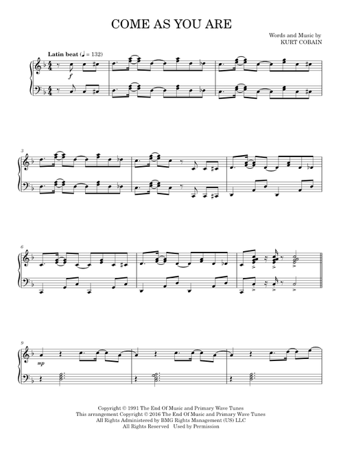 Come as you are - Nirvana (Piano Solo)