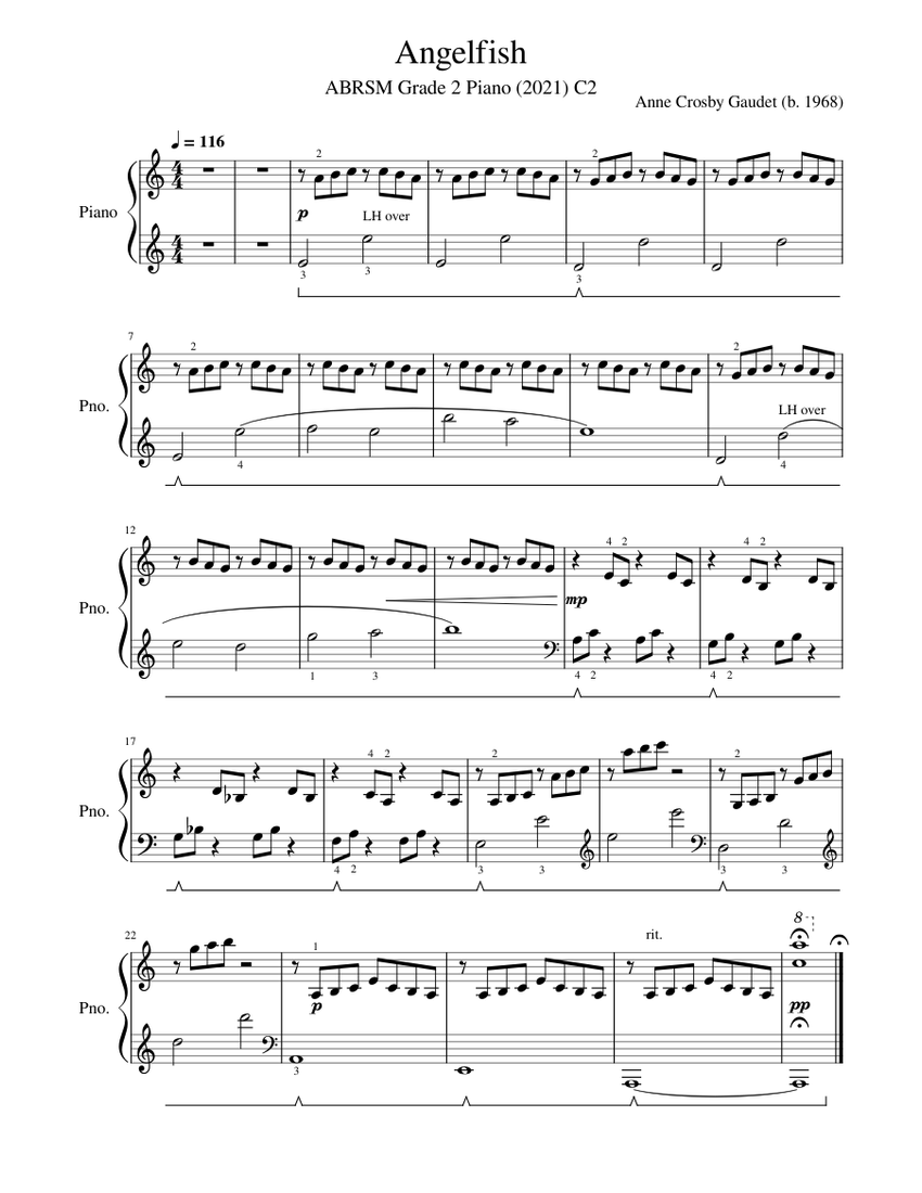 Angelfish Anne Crosby Gaudet Sheet music for Piano (Solo)