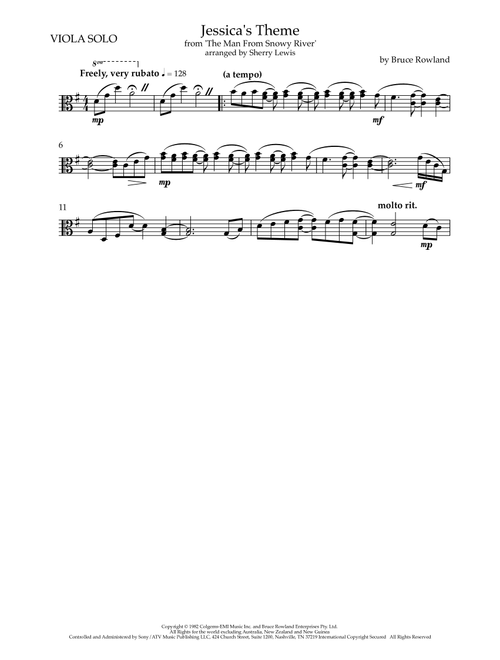 Jessica's Theme (breaking In The Colt) (Arr. Sherry Lewis) - Bruce Rowland (Viola Solo)