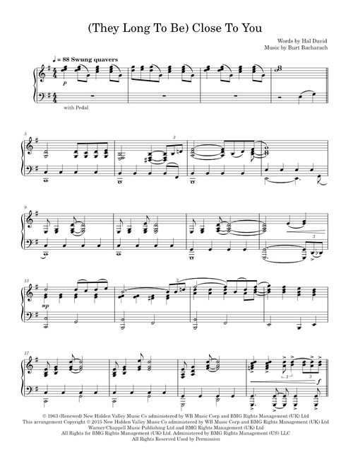 They Long To Be) Close To You - The Carpenters (Solo)