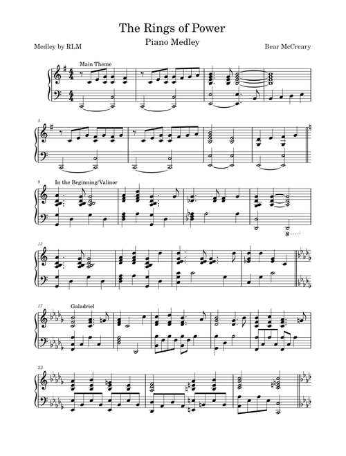 The Rings of Power Piano Medley – Bear McCreary