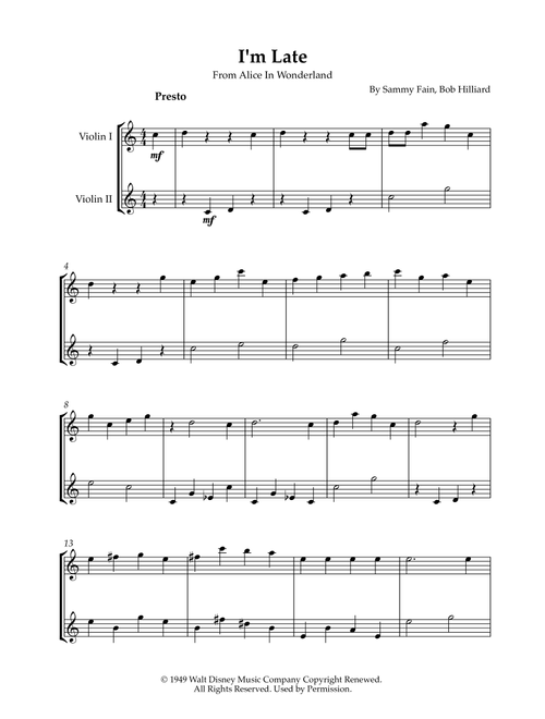 I'm Late (Arr. Karen Gueiros) - Bob Hilliard, Sammy Fain (Violin Duet)