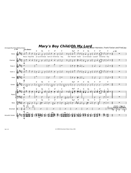 Mary's Boy Child/Oh My Lord – Jester Hairston, Frank Farian and Fred Jay