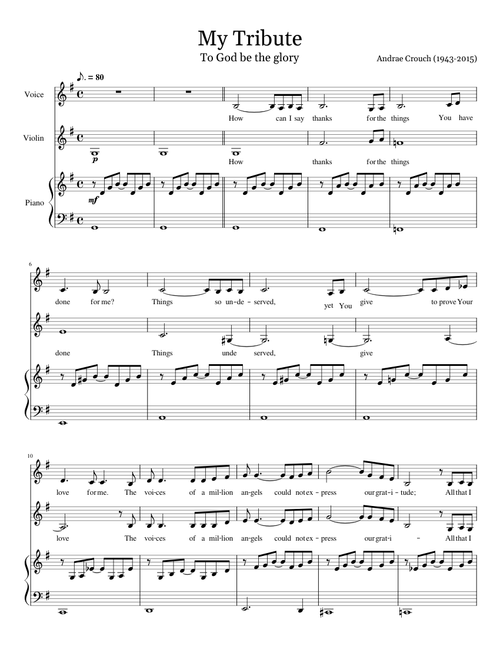 My Tribute (String Orchestra)