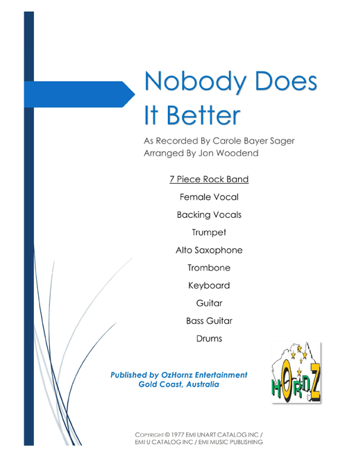 Nobody Does It Better (Arr. Jon Woodend) - Carly Simon (Large Ensemble)