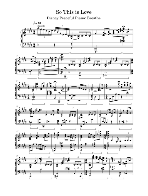 Cinderella - so this is love – Misc Cartoons - Transcription from Breathe album by Disney