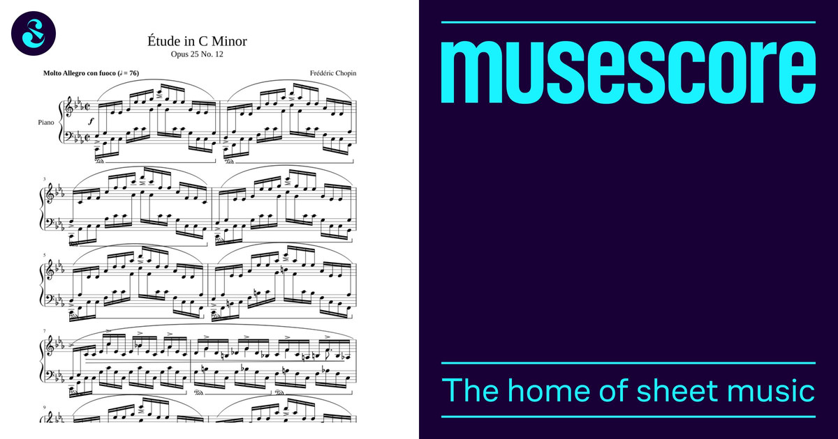Etude Opus 25 No. 12 (Ocean) - Frederic Chopin Sheet Music for