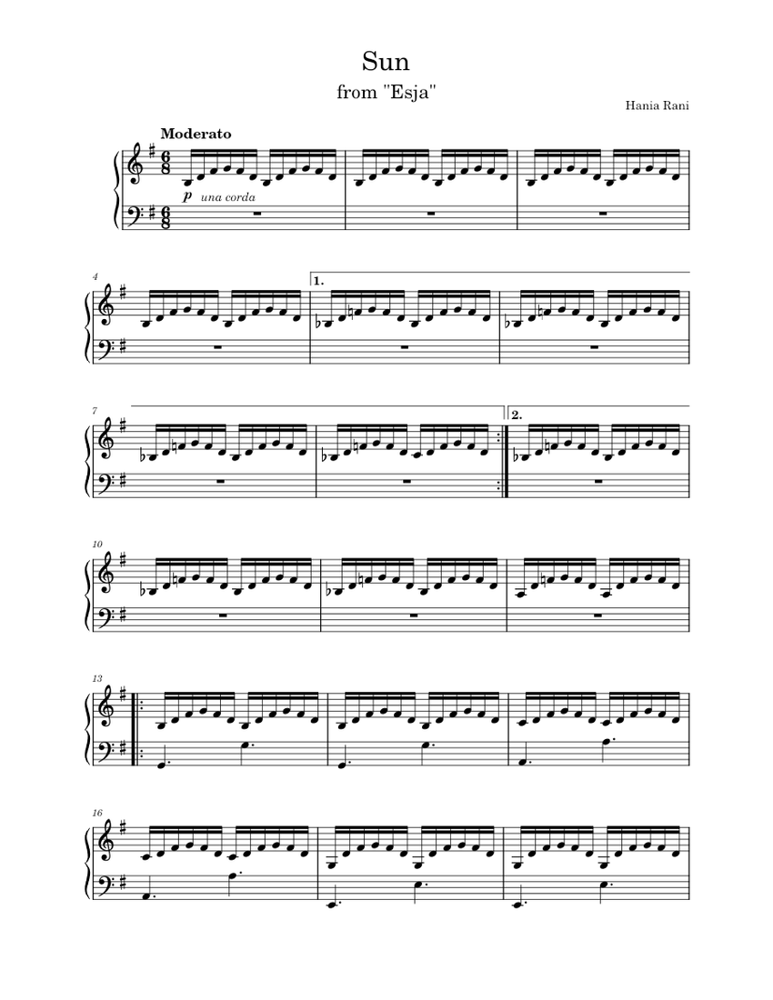Sun Hania Rani Sheet music for Piano (Solo)