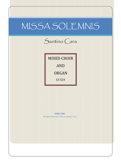 "Agnus Dei" for SATB choir and organ - From Missa Solemnis - Santino Cara (Choral, SATB)