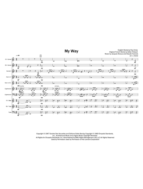 My Way (Arr. L Crane) - Elvis Presley (Brass Ensemble)
