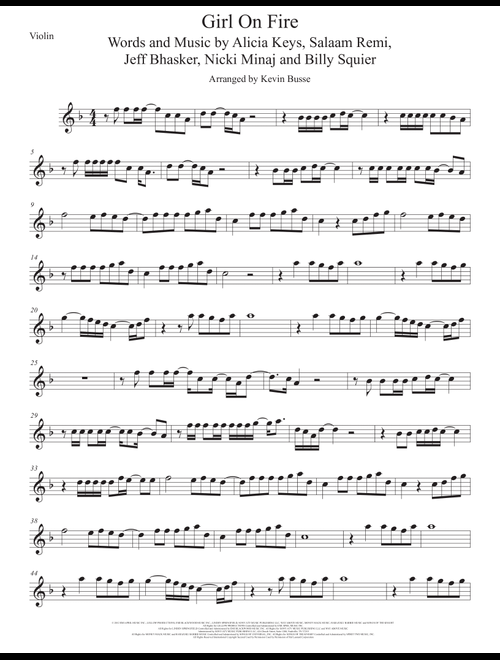 Girl On Fire (Arr. Kevin Busse) - Alicia Keys Featuring Nicki Minaj (Violin Solo)