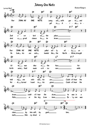 Johnny One Note Sheet Music with Chords for Woodwinds (other) (Woodwind ...