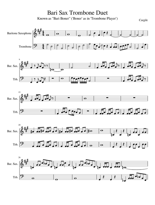 Bari Sax Trombone Duet