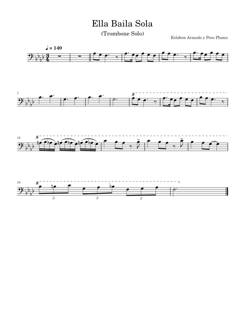 Ella Baila Sola  – Eslabon Armado y Peso Pluma Ella Baila Sola (Trombone Solo/ Solo de Trombon)