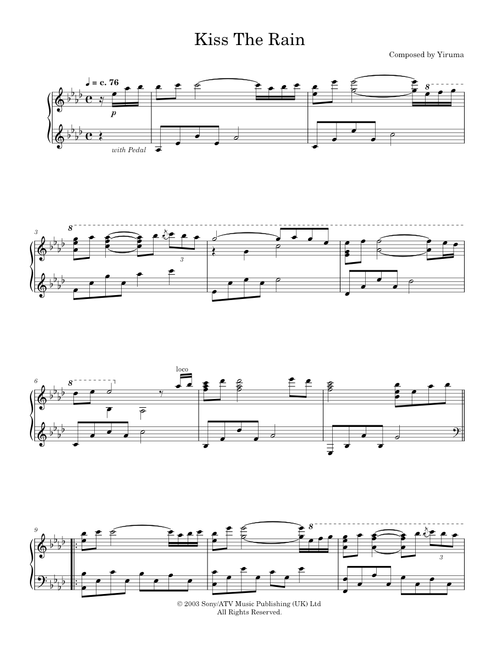 Kiss the Rain - Yiruma (Piano Solo)