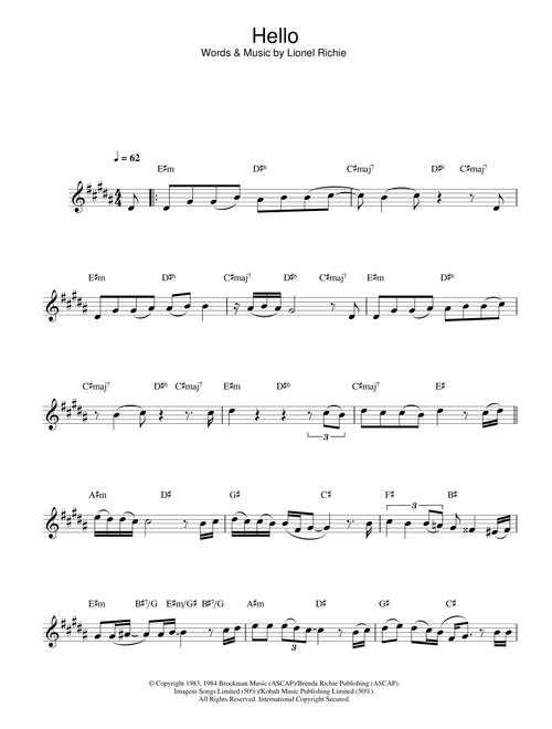Hello - Lionel Richie (Alto Sax Solo)