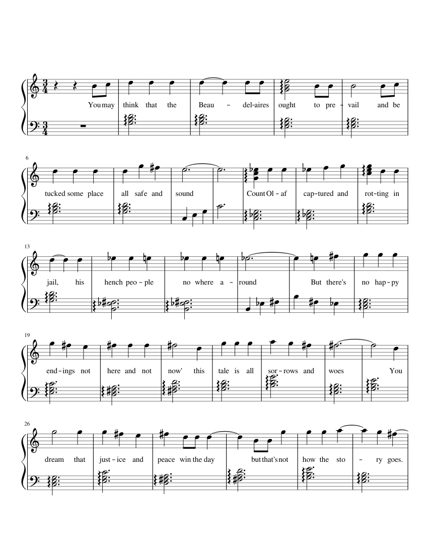 Thats Not How The Story Goes Sheet Music