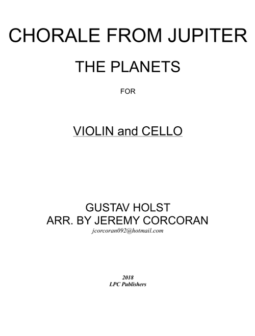 Chorale from Jupiter for Violin and Cello (Arr. Jeremy Corcoran) - Gustav Holst (Instrumental Duet)