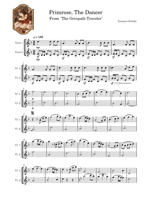 Primrose, the Dancer – Yasunori Nishiki from "Octopath Traveler" | Violin Duet