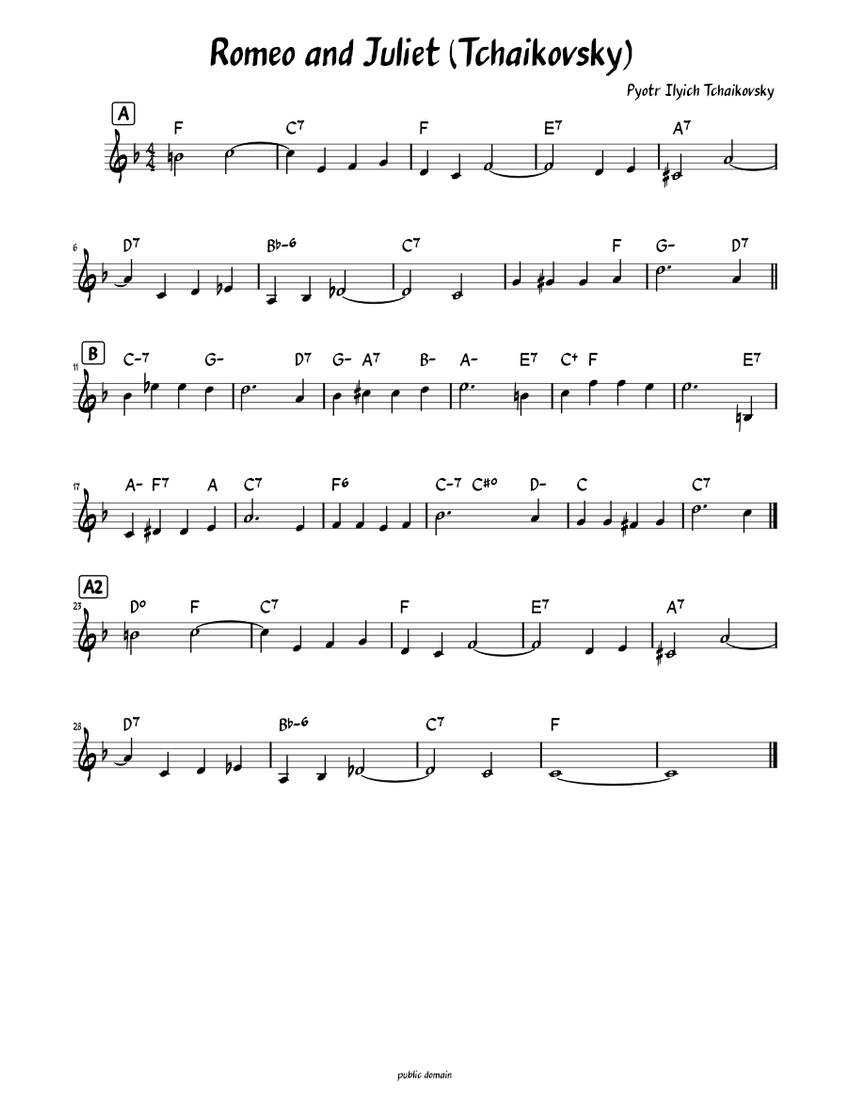 Romeo and Juliet (Tchaikovsky) (lead sheet ) Sheet Music