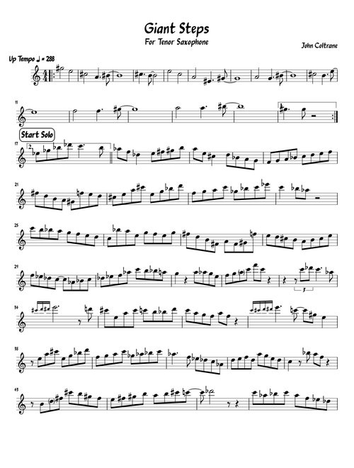 Giant Steps - John Coltrane Fully for Tenor Saxophone (Work In Progress)