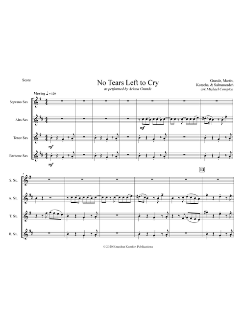 No Tears Left To Cry (Arr. Michael Compton) - Ariana Grande (Woodwind Ensemble)