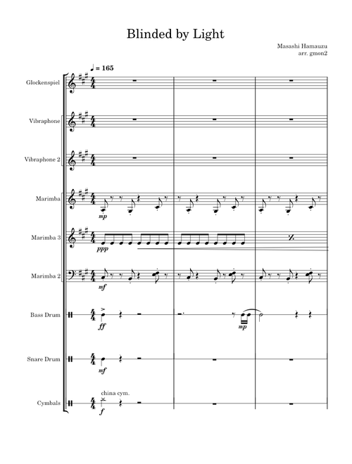 Blinded by Light – Masashi Hamauzu percussion arrangment