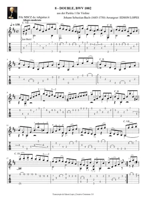 Sarabande - Partita No.1, BWV 1002 - Bach, J.S. (1685 - 1750 Sarabande - Partita No.1, BWV 1002 - Bach, J.S. (1685 - 1750