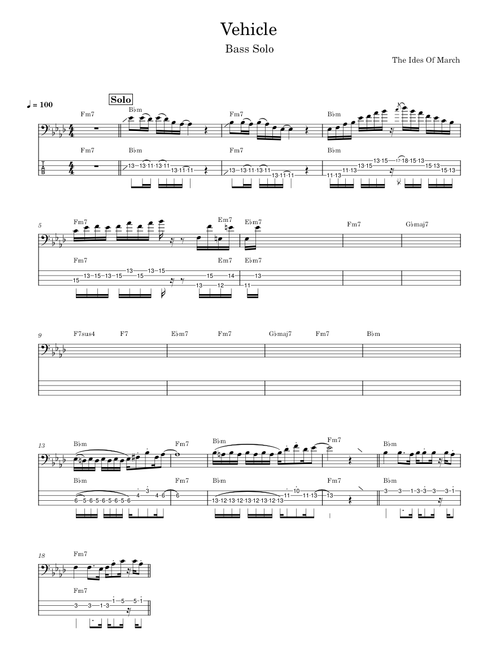 Vehicle – The Ides of March - Bass Solo DRAFT