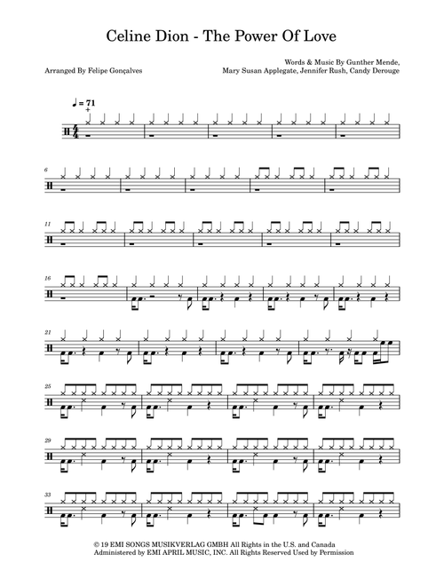 The Power Of Love (Arr. The Ninja) - Celine Dion (Drums)
