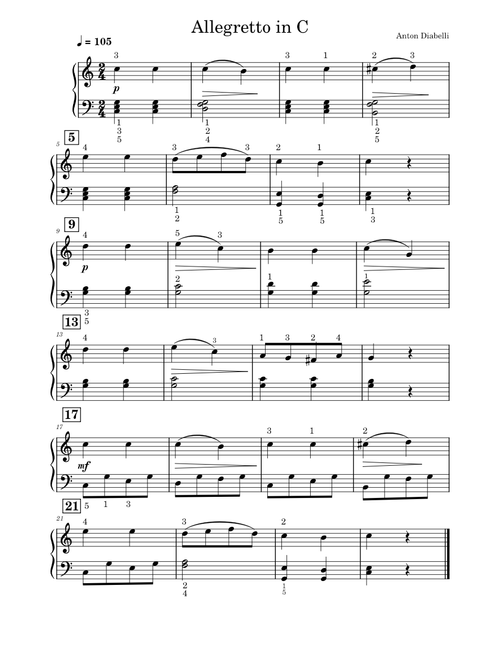 Allegretto in C major – Anton Diabelli 8