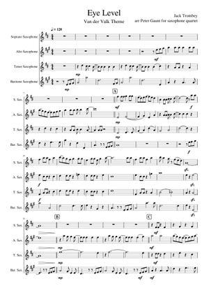 Eye Level (Van Der Valk Theme) Sheet music for Trombone, Euphonium ...