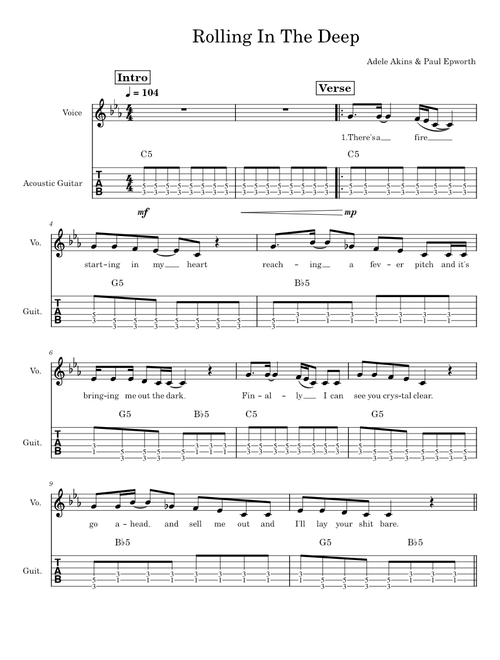 Rolling in the deep – Adele