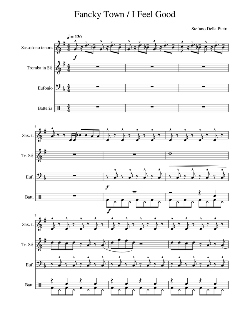 I Feel Good Sheet music for Euphonium, Saxophone tenor, Trumpet in b ...